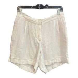 Boden White Linen Shorts Size 8